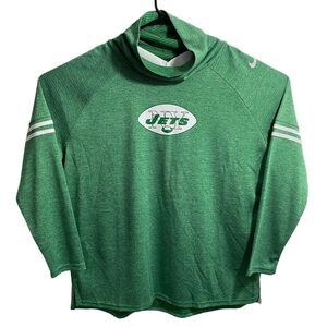 Nike NY Jets Dri Fit Pullover Sweater Mock‎ Neck Women's Size XXL Green